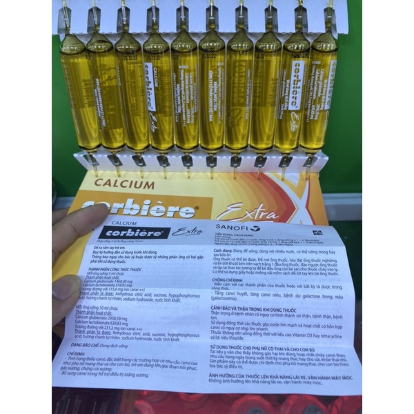 Calcium Corbiere Extra mới  hộp 30 ống * 10ml hoặc 5ml
