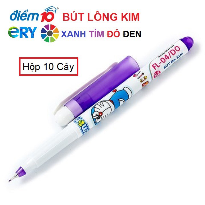 Hộp 10 bút lông kim Doraemon Điểm 10 FL-04/DO, sản phẩm chất lượng cao và được kiểm tra chất lượng trước khi giao hàng