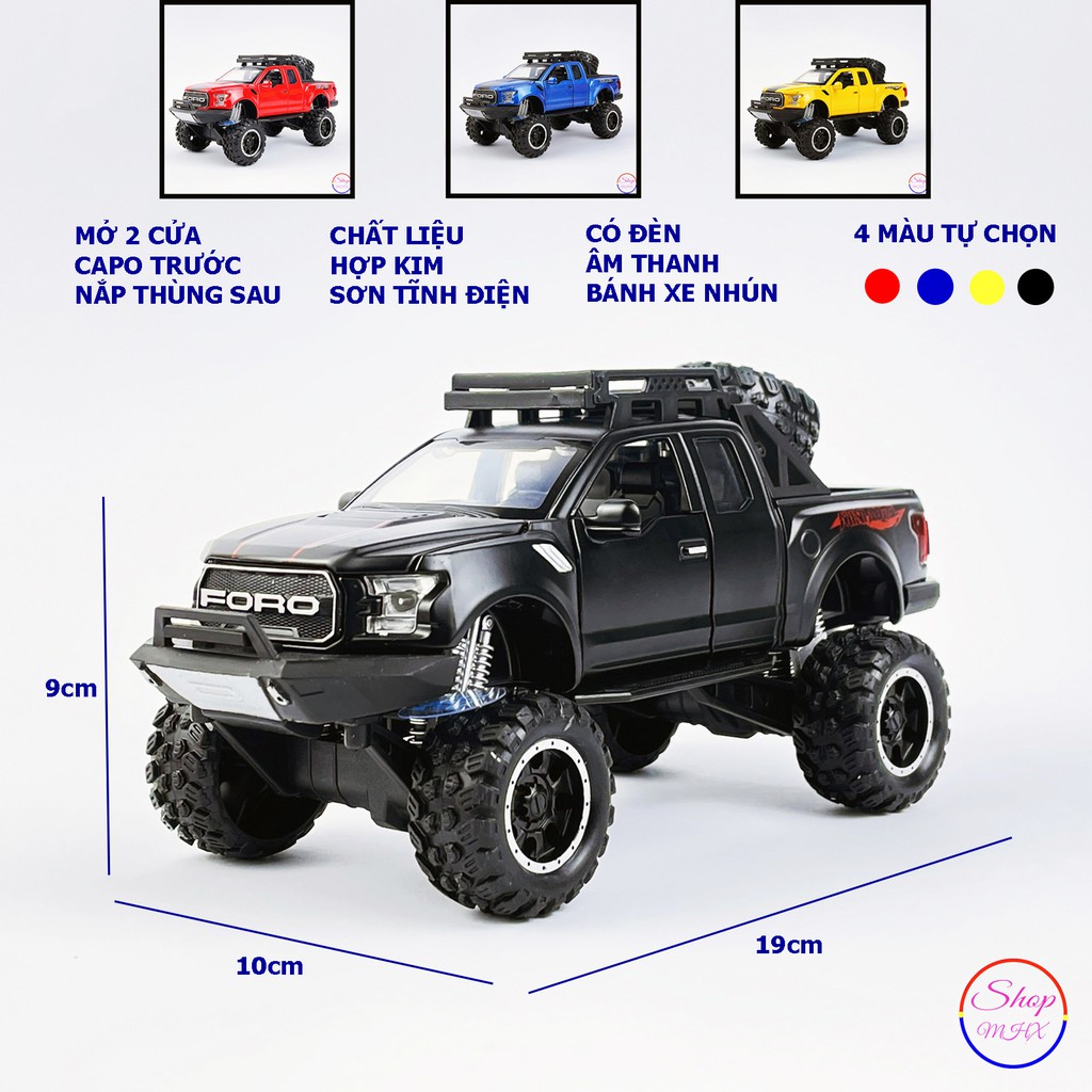 Ô tô đồ chơi Xe mô hình sắt Ford F150 Offroad TẶNG KÈM BIỂN SỐ tỉ lệ 1:32 hãng Miniauto