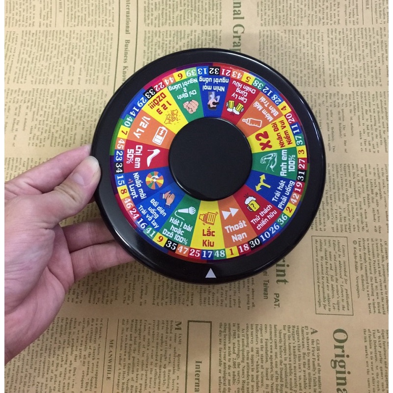 Vòng quay ăn nhậu sát phạt 16 hiệu lệnh tiếng Việt, lõi xoay bạc đạn siêu êm