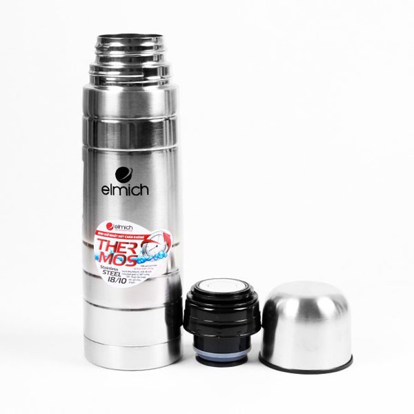 Bình giữ nhiệt inox 1 lít Elmich EL-5198, phích nước nóng lạnh inox cao cấp, sản phẩm chính hãng