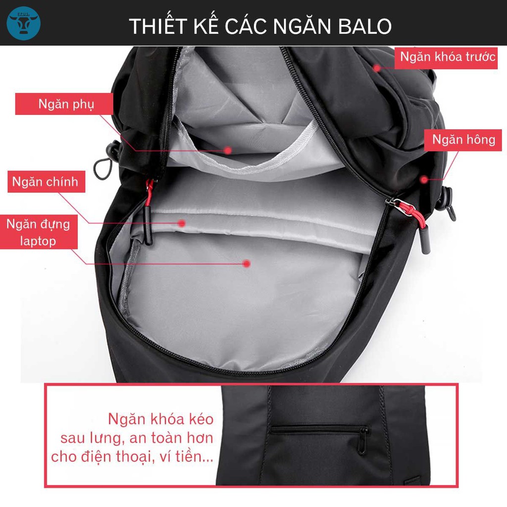 Balo laptop thời trang vải chống thấm (EP08)