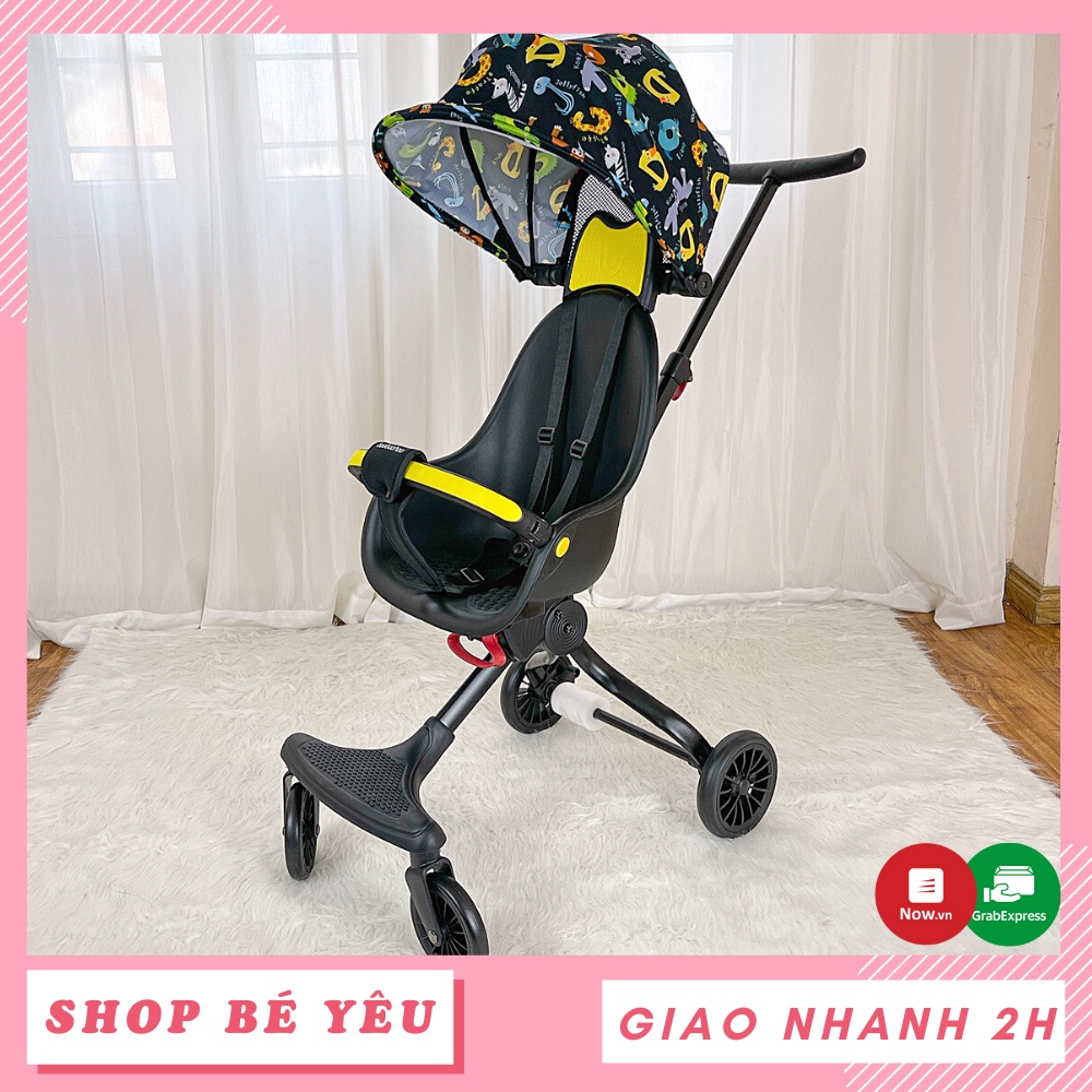 Xe đẩy gấp gọn cho bé  𝑭𝒓𝒆𝒆𝒔𝒉𝒊𝒑  Xe đẩy du lịch gấp gọn 4 bánh cho bé Baobaohao V13 màu vàng đen