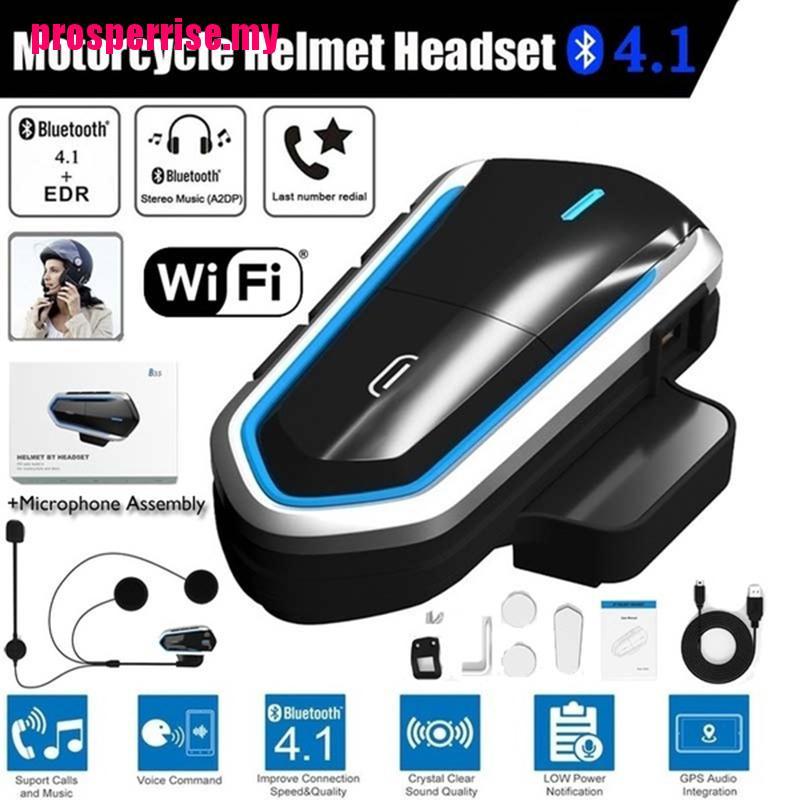 Bộ Đàm Liên Lạc Bluetooth Chống Nước Gắn Mũ Bảo Hiểm Cho Xe Mô Tô