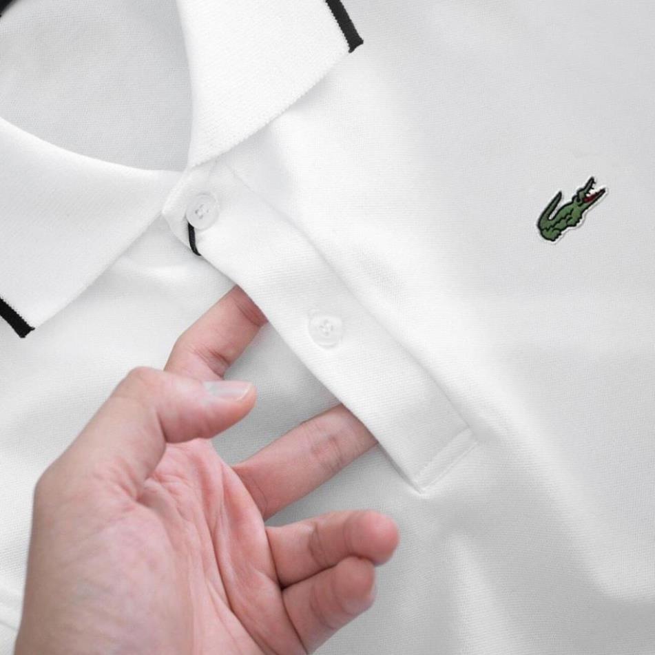 [Kaki.vn] Áo phông nam có cổ polo cộc tay cao cấp Hamino vải thun cotton co giãn màu trắng đen E1 | BigBuy360 - bigbuy360.vn