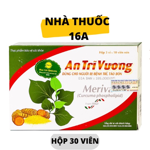 (CHÍNH HÃNG) AN TRĨ VƯƠNG - HỖ TRỢ BỆNH TRĨ, TÁO BÓN (HỘP 30 VIÊN)