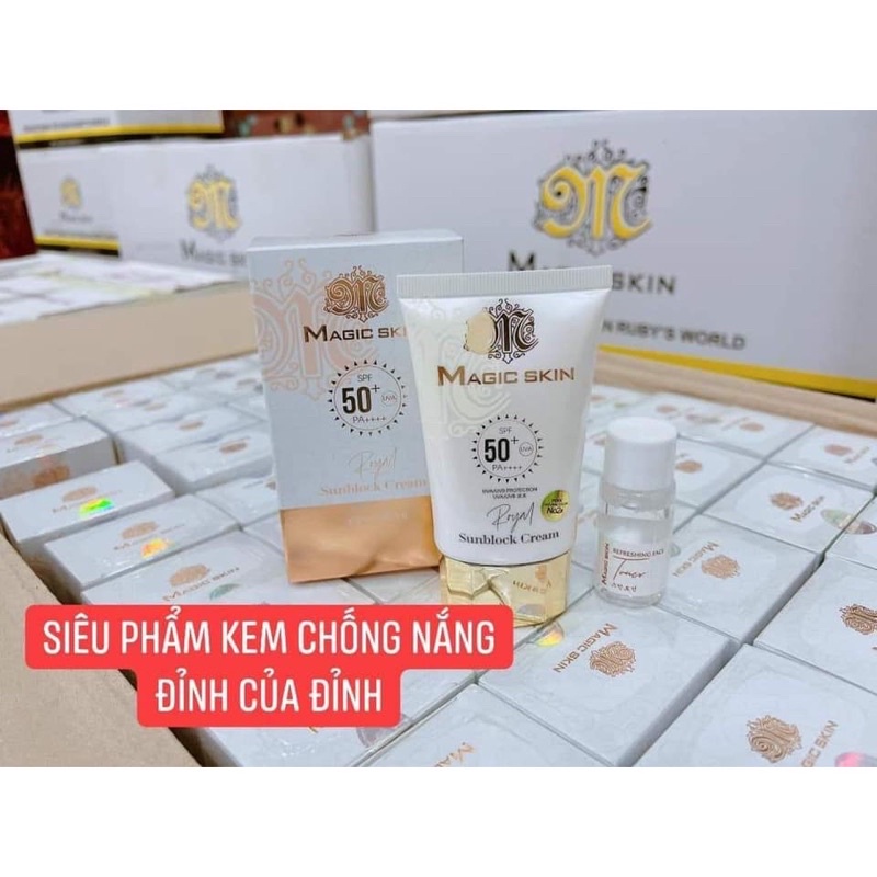 chống nắng MỚI Magicskin 👍SPF 50PA++++ Kem chống nắng thảo dược Hoàng cung.An toàn với mọi loại da.