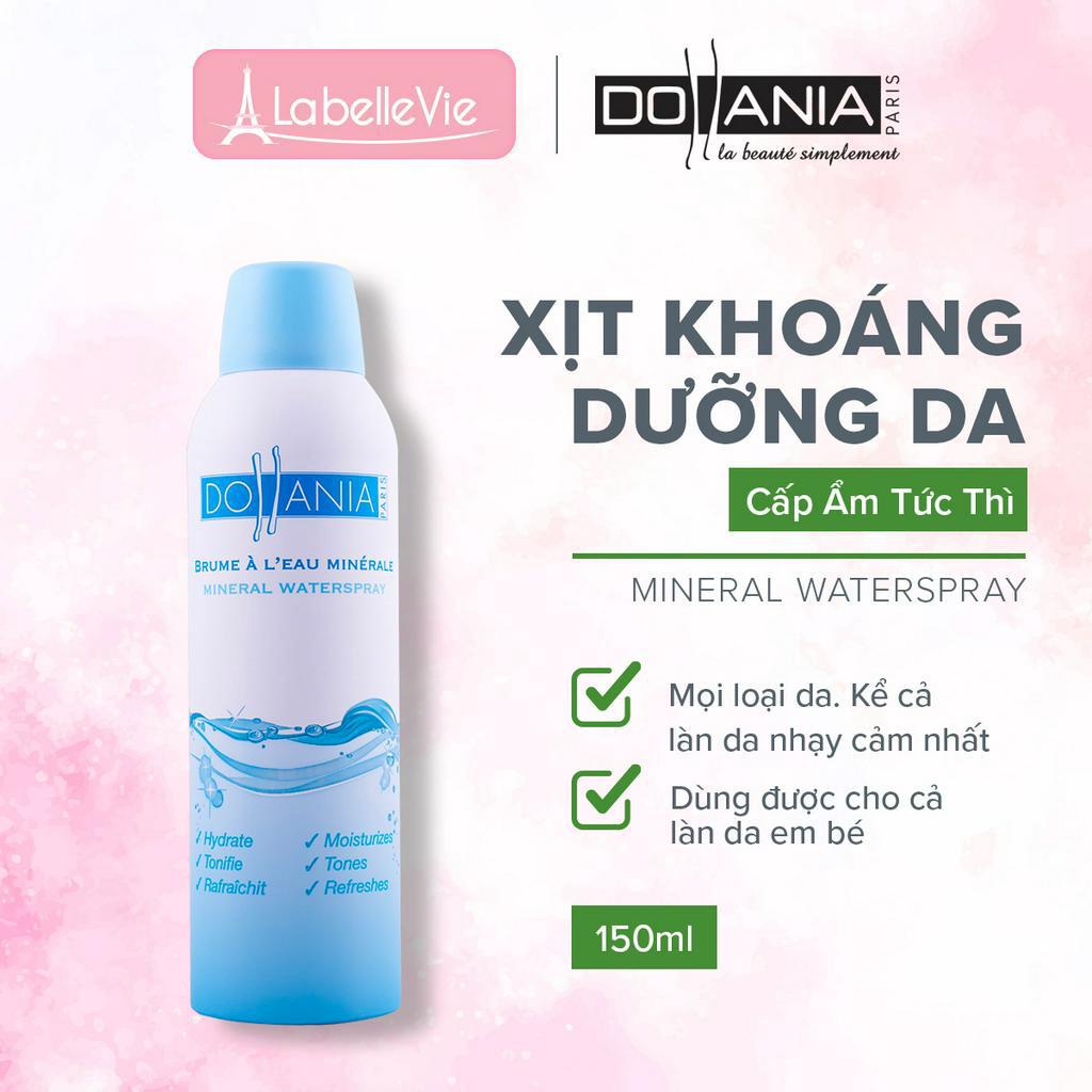 Xịt khoáng dưỡng ẩm, cấp nước, làm dịu da Dollania 150ml