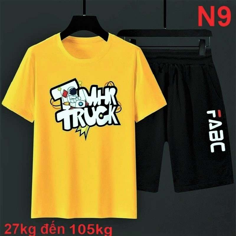 Đồ bộ thun lạnh, Bộ mặc nhà gia đình hình Khủng Long đẹp size 22kg đến 70kg cả nhà cùng mặc