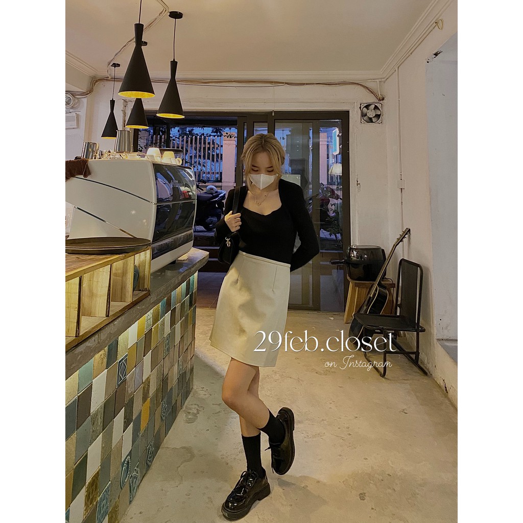 [Ảnh/video 29feb chụp] Áo len tăm cổ vuông dài tay | BigBuy360 - bigbuy360.vn