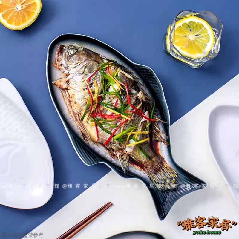Phong Cách Nhật Bản Sáng Tạo Đĩa Cá Đĩa Cá Bắc Âu Cá Hấp Đĩa Bộ Đồ Ăn Cá Đĩa Hấp Đĩa Cá Đĩa Ăn Hộ Gi
