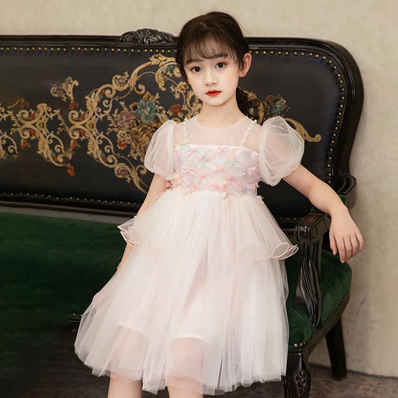 Đầm Công Chúa Phối Lưới Phong Cách Phương Tây Thời Trang Mùa Hè Mới Cho Bé Gái 2021