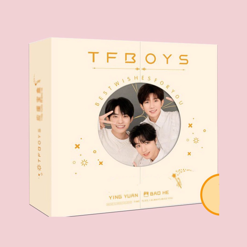 Hộp quà tặng TFBOYS viền tròn mẫu mới có poster postcard bookmark banner huy hiệu in hình idol thần tượng