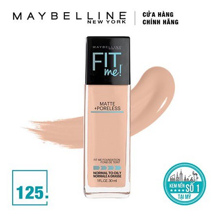 (Chính Hãng) Kem Nền Maybelline Fit Me Matte and Poreless Foundation #125 30ml