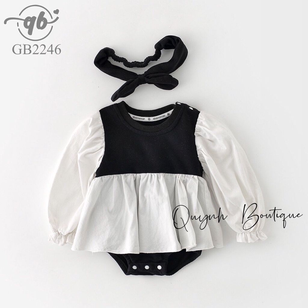 Bodysuit Cho Bé Gái Quỳnh Boutique Body Váy Cho Bé Dài Tay