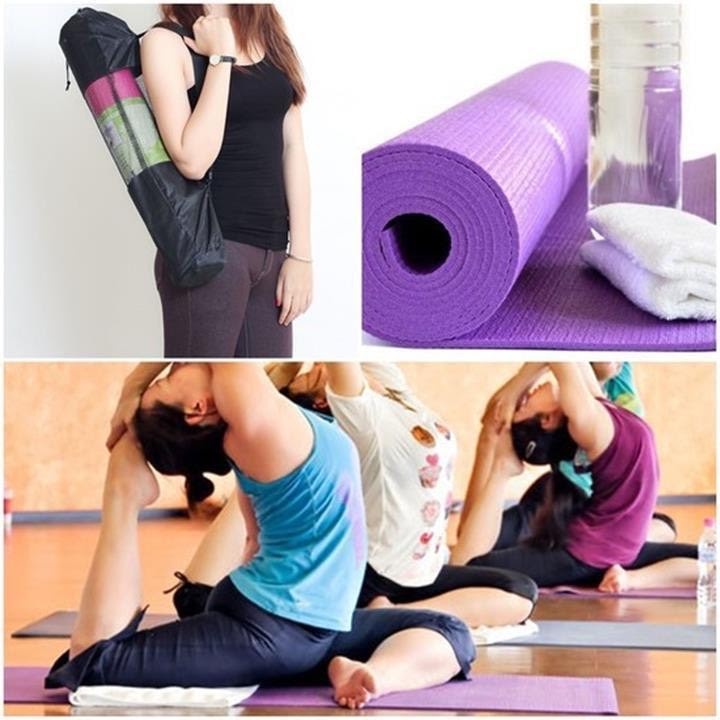 Thảm Yoga hoa văn 6mm kèm túi đựng