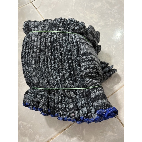 Găng tay bảo hộ lao động sợi len xám dày 60g, găng tay lao động vải