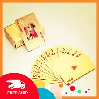[FREE SHIP] Bộ bài mạ vàng 24k