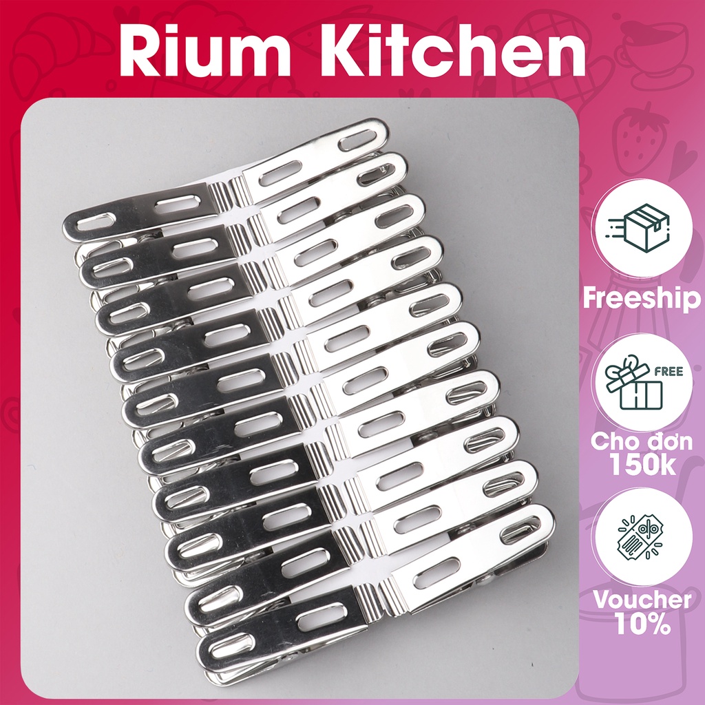 Bộ 20 kẹp quần áo inox cao cấp siêu bền KAI02 – Gia dụng bếp