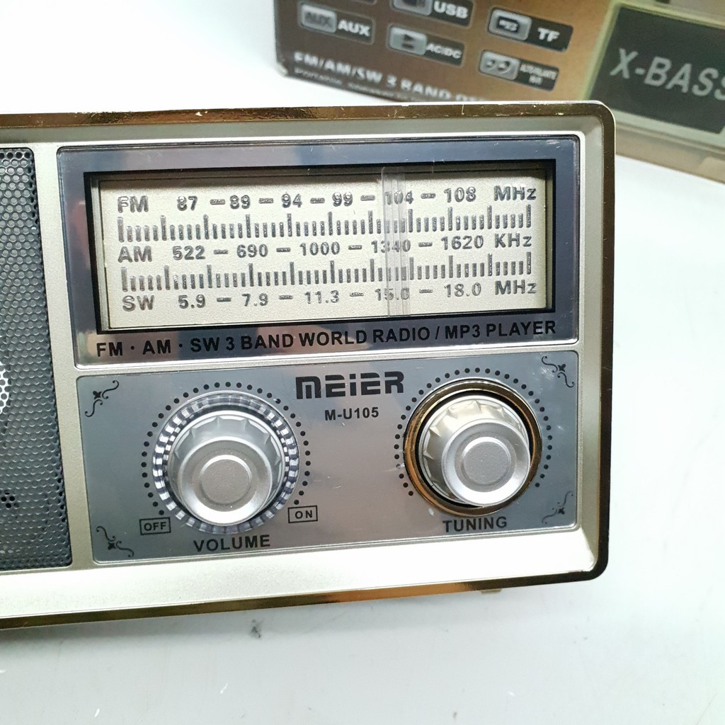 Đài Radio Pin Sạc MEEIER M - U105 FM/AM/SW/USB/SD