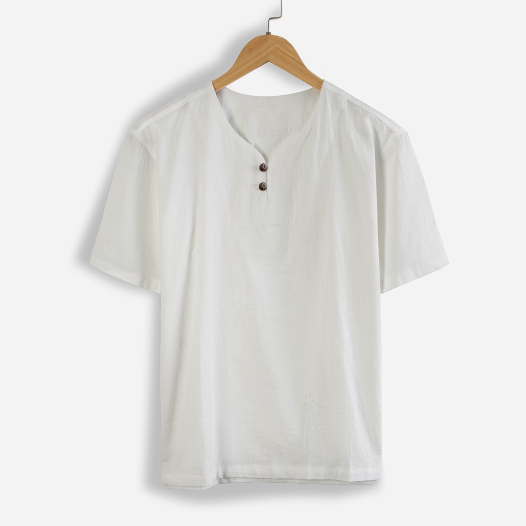 Áo Đũi Nam Cộc Tay Đẹp Loại 1 Cổ V, Chất Đũi Mềm, Mát R.Menswear | BigBuy360 - bigbuy360.vn