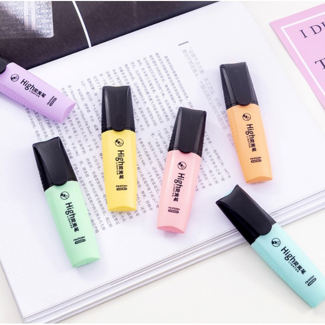 Bút highlight pastel đánh dấu nhiều màu chất lượng cao loại nắp đen BMBooks