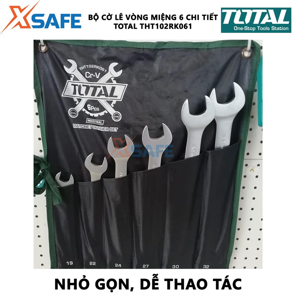 Bộ cờ lê vòng miệng 6 chi tiết TOTAL THT102RK061 | bộ cờ lê miệng vòng 2 chiều kích thước 19-32mm