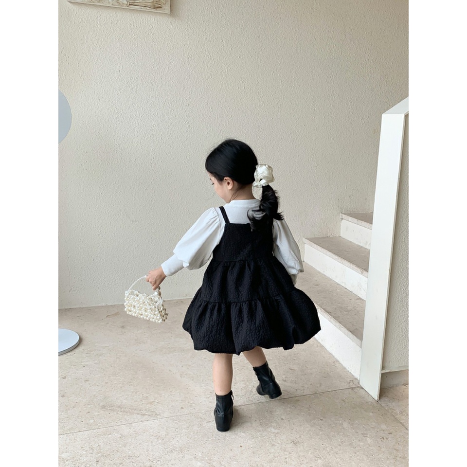 Váy đôi mẹ và bé tay phồng dễ thương thu đông dành cho mẹ và bé gái