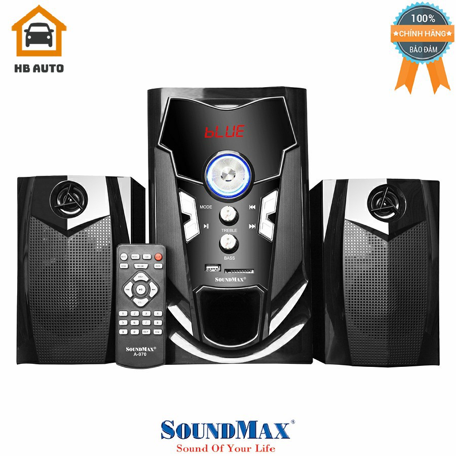 Loa Bluetooth Soundmax A970 2.1 40W RMS Màu Đen Hàng chính hãng Mẫu Mới