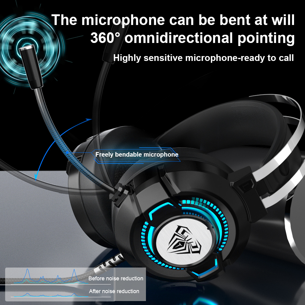 Tai nghe AULA S602 âm thanh vòm Virtual 7.1 siêu nhẹ thiết kế đèn 7 màu độc đáo