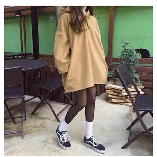 Áo hoodie form rộng tay dài phong cách Hàn Quốc mũ trùm đầu dễ thương