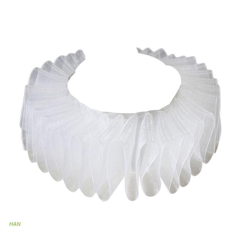 Cổ áo giả chất liệu chiffon phối bèo in họa tiết chú hề phong cách thời Phục Hưng cho nữ | BigBuy360 - bigbuy360.vn