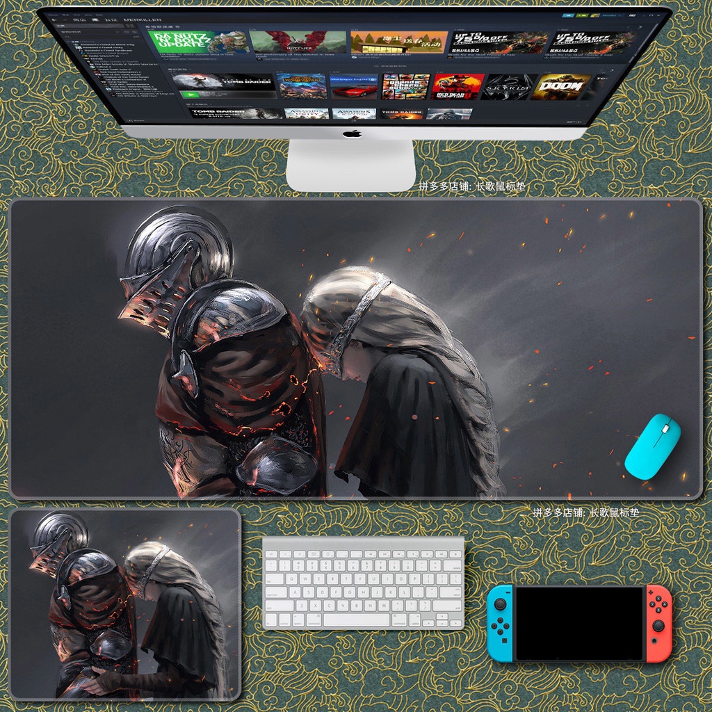 Tấm Lót Chuột Và Bàn Phím Máy Tính 700x300 In Hình dark soul 3 series