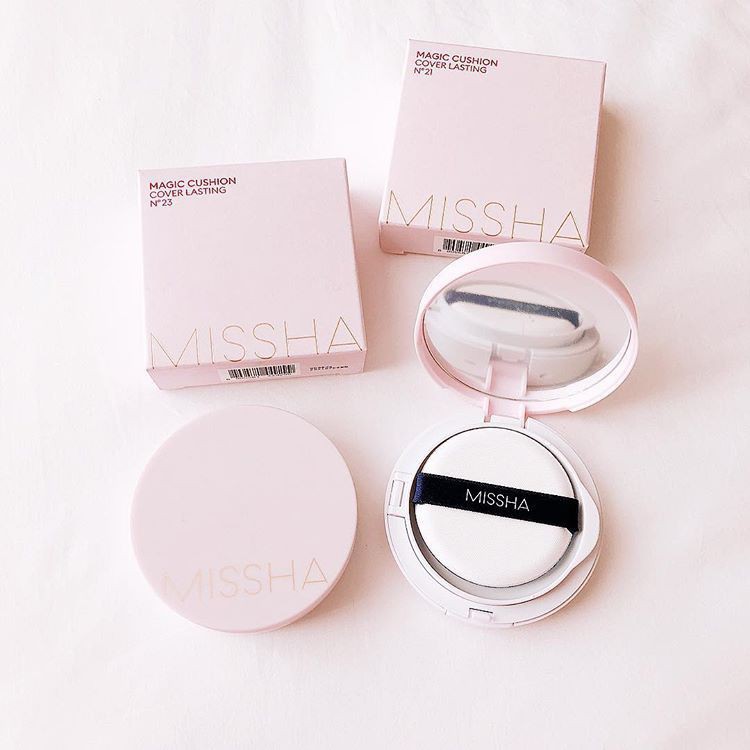 [HÀNG CHÍNH HÃNG] Phấn Nước Che Phủ Hoàn Kiềm Dầu Missha M Magic Cushion Cover Lasting SPF50+/PA+++ 15g