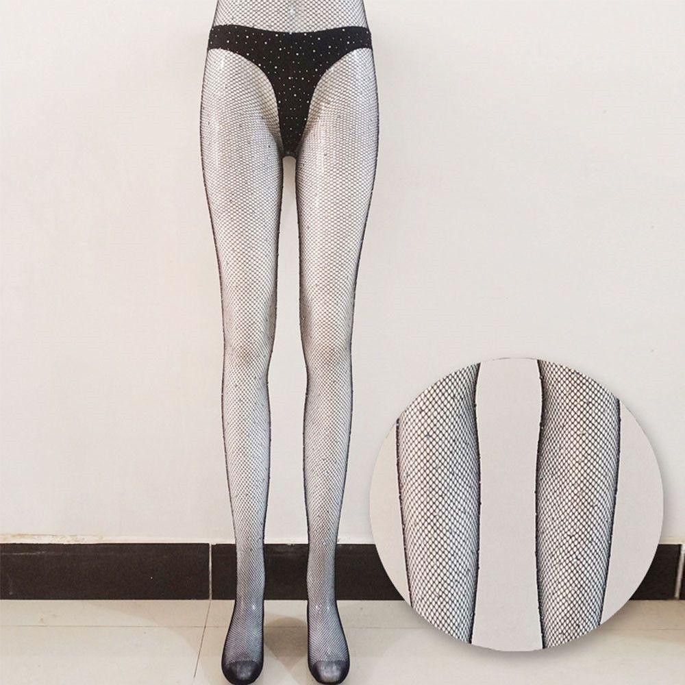 Okdeals Mới Quần Tất Lưới Spandex Lưng Cao Ôm Chân Phối Lưới Màu Đen Gợi Cảm Cho Nữ