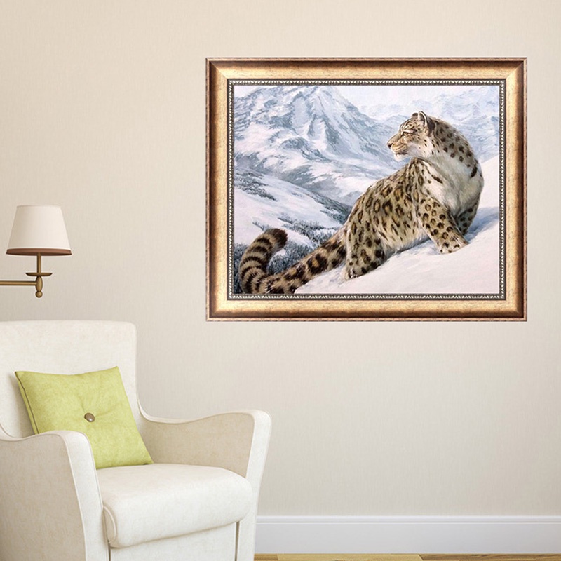 Bộ Tranh Đính Đá 5D Tự Làm Hình Báo Tuyết Trang Trí Nhà Cửa