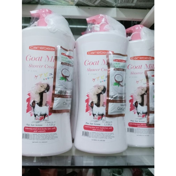 (Tặng dưỡng tóc+ bông tắm) Sữa Tắm Trắng Da Goat Milk Thái Lan 1150Ml