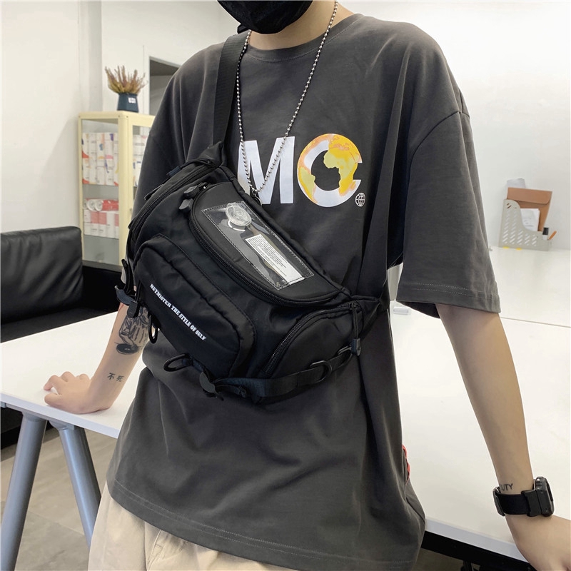 ulzzang korean fashion nylon men chest pack waist bag pouch bag for men birthday gift for men | BigBuy360 - bigbuy360.vn