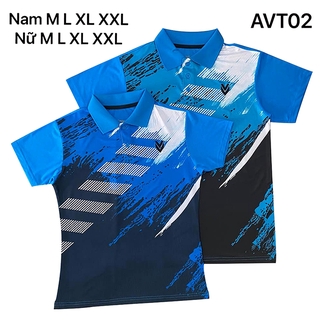 Áo cầu lông có cổ nam nữ victec avt02 bích 1 áo