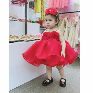 Đầm công chúa cho bé gái kèm cài tóc xinh xắn