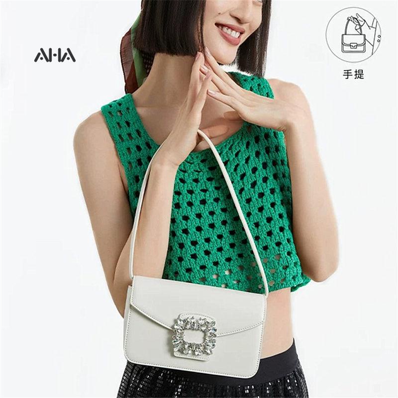 AHA OFFICIAL Túi Xách Dáng Vuông Nhỏ Đính Đá Thời Trang Hàn Quốc Cao Cấp Cho Nữ