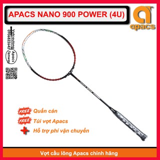 Vợt cầu lông apacs nano 900 power - 4u đỏ