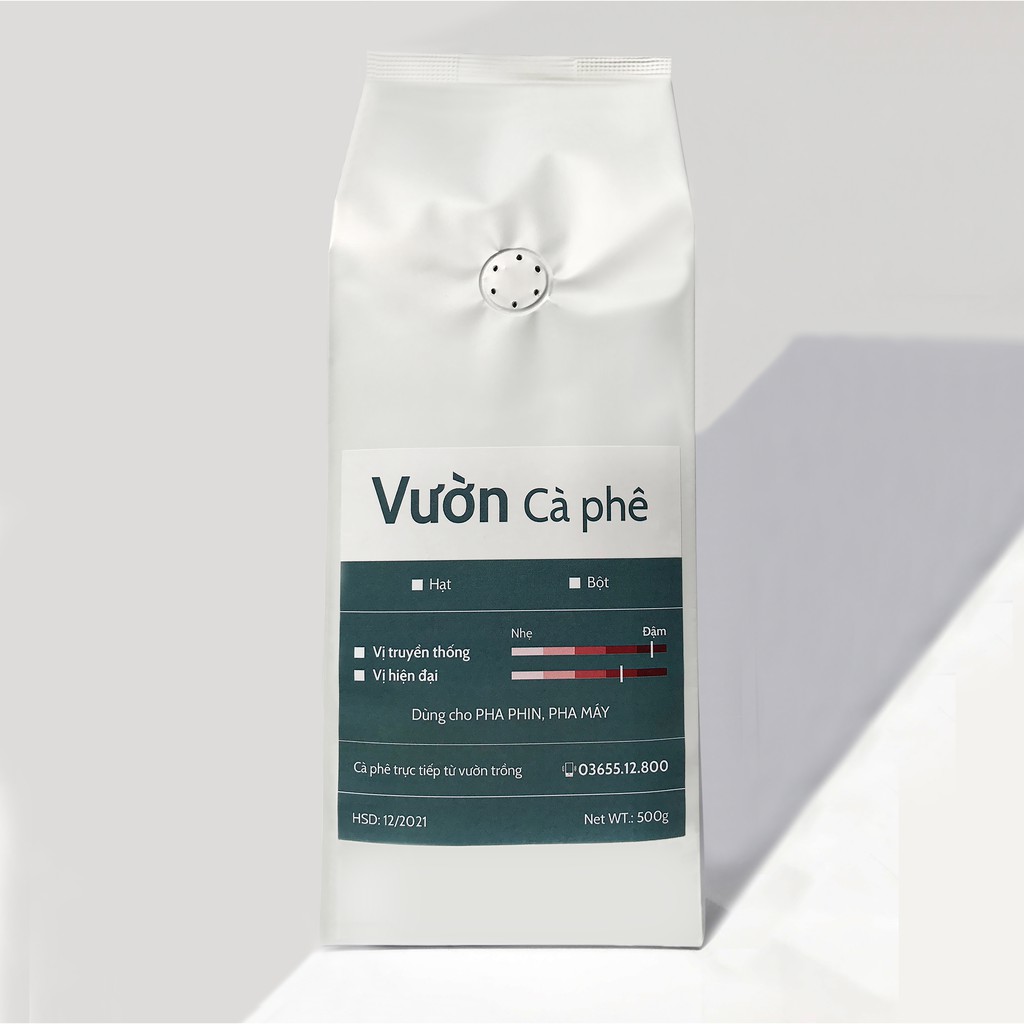 500G Cà phê VỊ TRUYỀN THỐNG, Robusta nguyên chất rang xay, pha phin pha máy Vườn Cà phê