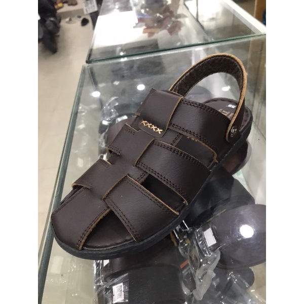 Sandal da nam bít đầu khâu viêt đế cao su chống trơn trượt