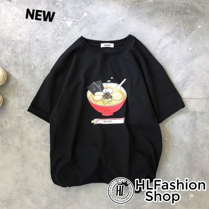 Áo thun tay lỡ form rộng Tô mì Ramen siêu kute, áo phông HLFashion | BigBuy360 - bigbuy360.vn