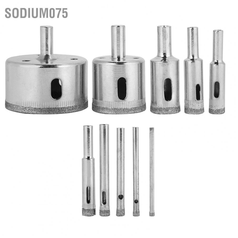 Có thể bán buôn 10Pcs/Set Diamond Coated Core Drill Bit 3~50mm Hole Saw for Tile Ceramic Glass Porcelain Marble Sodium075 Hàng giao ngay