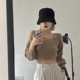 Áo sweater COZOK tay dài cổ vuông thời trang Hàn Quốc sành điệu