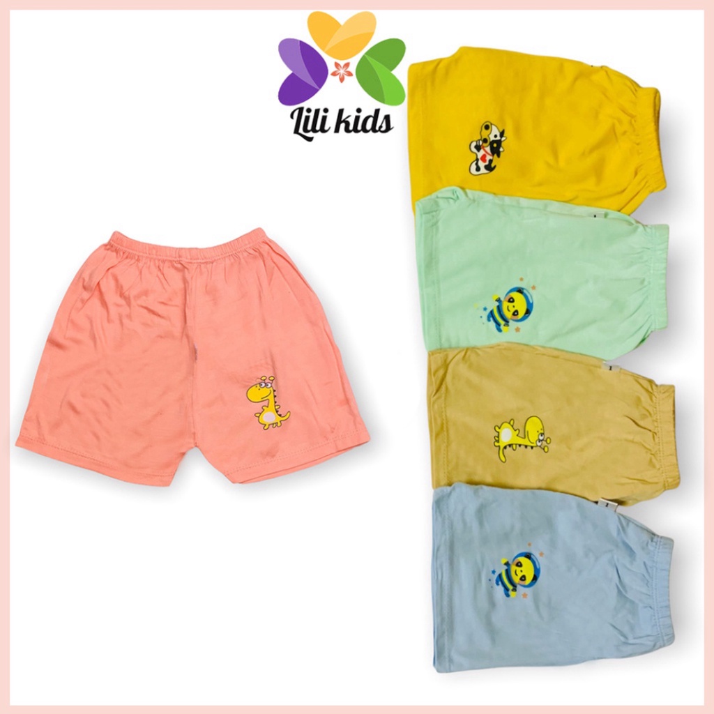 Quần đùi chục LILIKIDS cho bé trai và bé gái chất thun lạnh thông hơi thoáng mát QC04