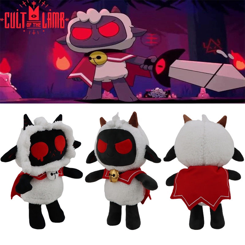 Đồ chơi búp bê nhồi bông Cult Of The Lamb màu đen mềm mại đáng yêu 30cm mới làm quà tặng dành cho trẻ em