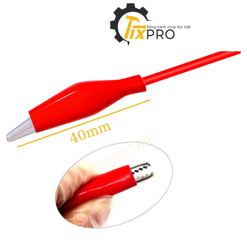 Combo 10 sợi dây kẹp cá sấu lớn 40mm loại tốt dài 50cm